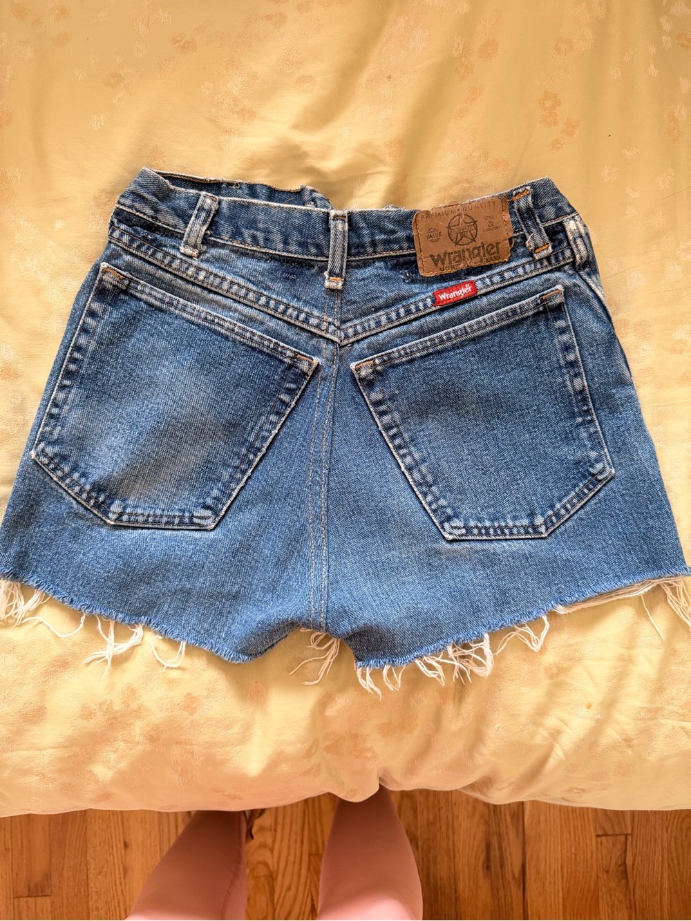 Wrangler Women's Distressed Blue Denim Cutoff Shorts